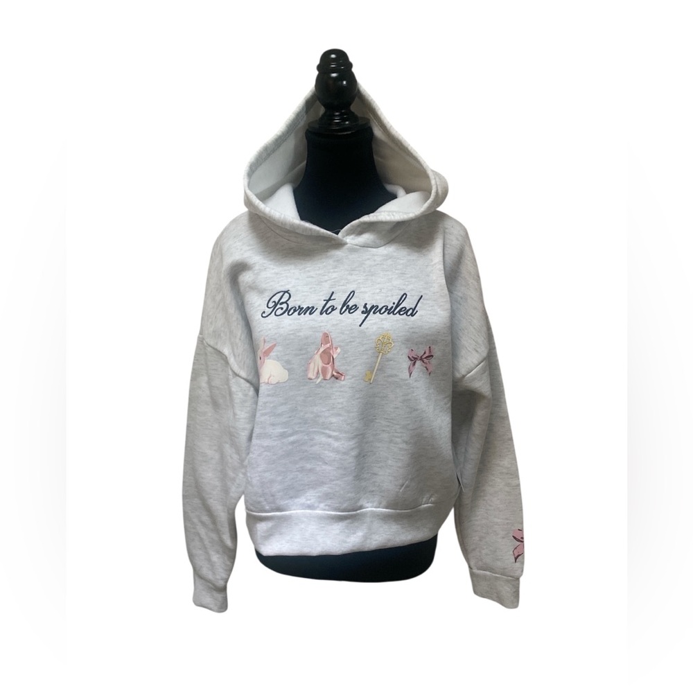 Orange KissWomen's Gray 'Born to be Spoiled' Hoodie NWT L